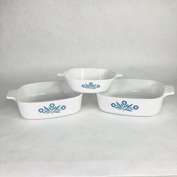 Corelle Other - 3 Corning Ware Casserole Dishes Cornflower Blue 1 Petite P-41-B 2 Quart A-1-B